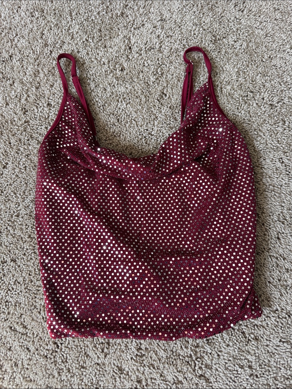 Red Sequin Tank Top